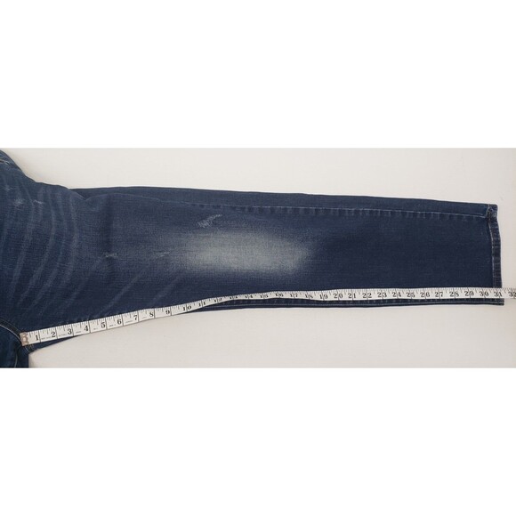 Blue Monkey Jeans Mens Size 34 x 32 Distressed Exc. Used Cond Dark Wash Whiskers - Picture 6 of 10